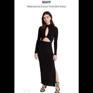 WAYF Cutout Twist Midi Dress
